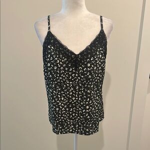 NWT Sanctuary Print Lace Trim Cami Top  Sz L